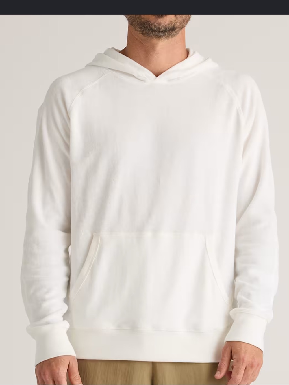 Quince White Terry Pullover Hoodie